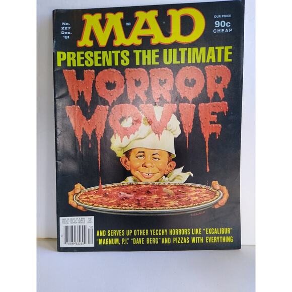 MAD Magazine #227 Dec 1981 Horror Movie Cover Magnum PI Parody Ad Cut Out - Picture 1 of 5